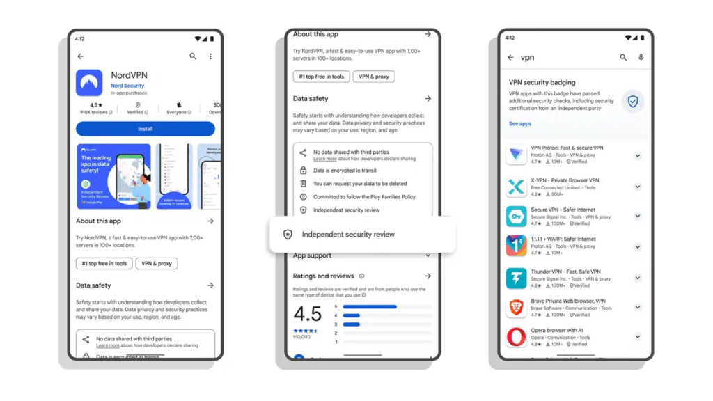 “Verified” badge now highlights trusted VPN apps on Google Play